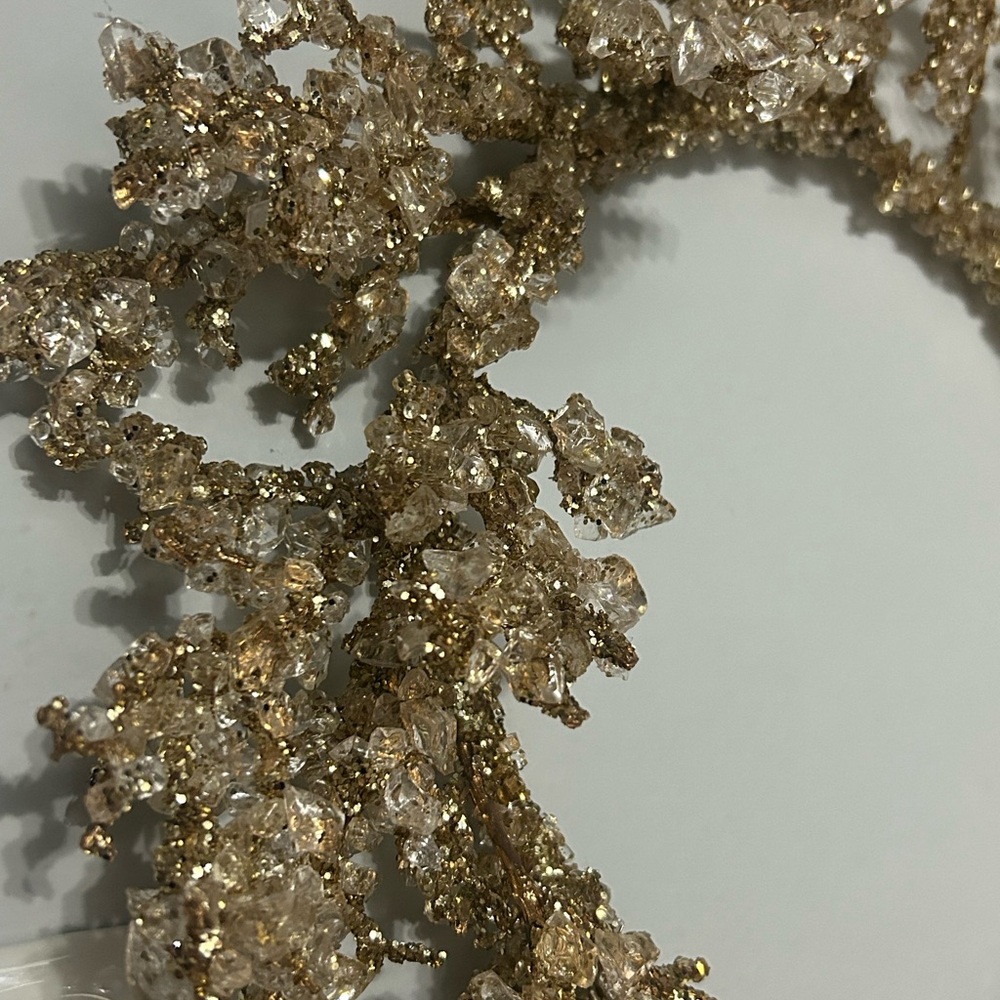 💎RARE Rachel Zoe Gold “Icy” Wreath - Picture 2 of 3